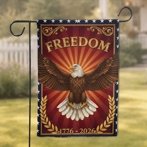 Bald Eagle American Flag 1776-2026 - USA 250th Anniversary Independence Day Gift for Veterans Garden Flag
