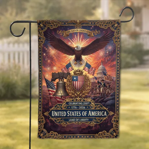 Bald Eagle USA 250th Anniversary 1776-2026 - Independence Day Celebration Garden Flag