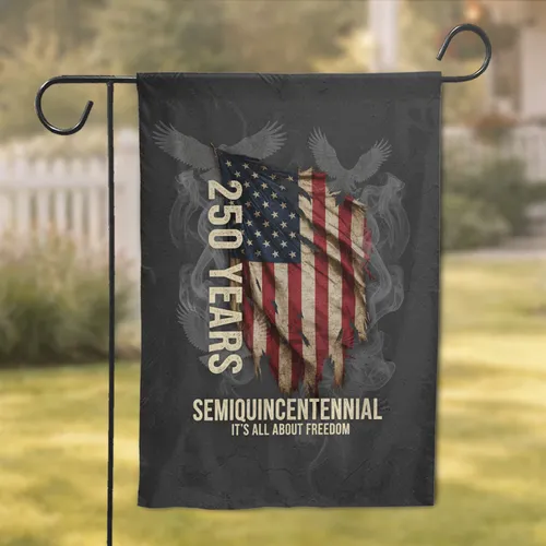 250 Years Semiquincentennial Distressed American Flag Independence Day Freedom Garden Flag