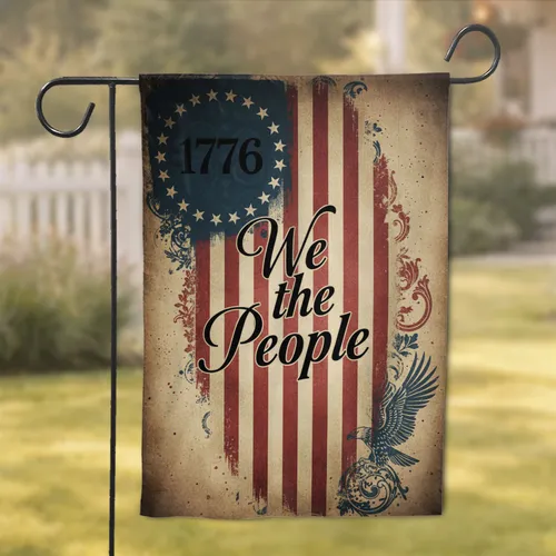 We the People 1776 Stars Eagle - USA 250th Anniversary Independence Day Gift Garden Flag