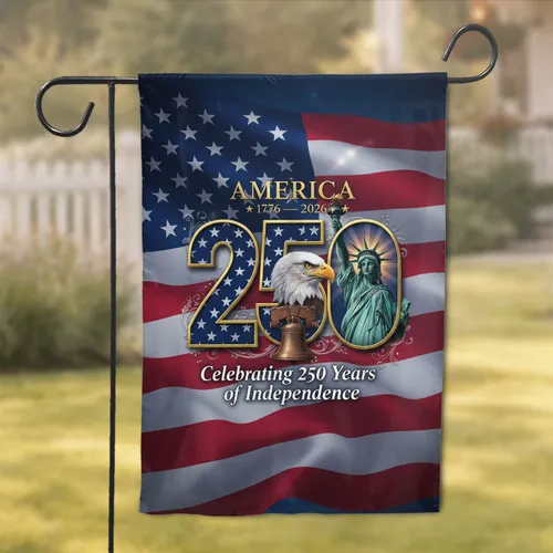 USA 250th Anniversary Eagle Liberty Flag - Independence Day Gift for Veterans Garden Flag