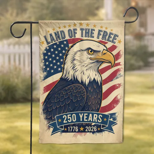 Bald Eagle American Flag 1776-2026 - USA 250th Anniversary Independence Day Gift for Veterans Garden Flag