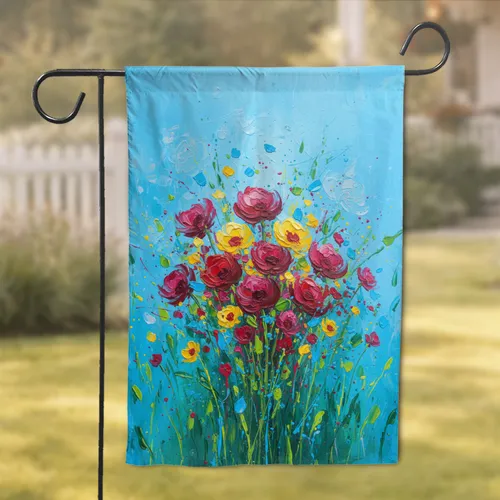Colorful Deep Meadow Wildflowers Floral Garden - Home Decor Gift Garden Flag