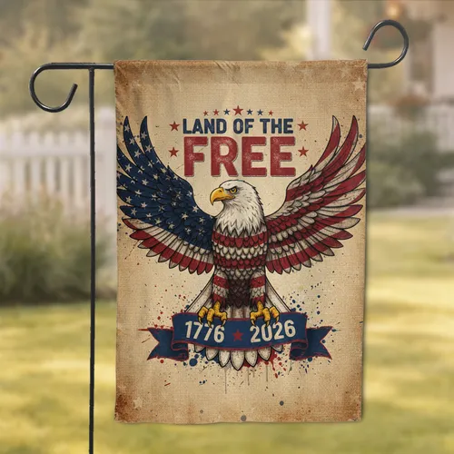 Bald Eagle American Flag 1776-2026 - USA 250th Anniversary Independence Day Garden Flag