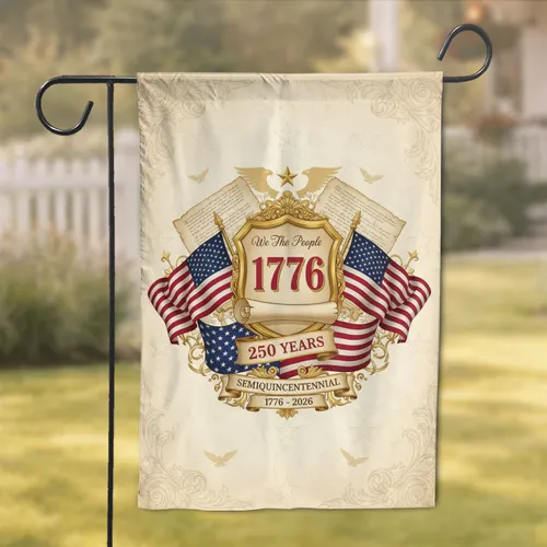 1776 Patriotic Shield American Flag - Semiquincentennial Garden Flag
