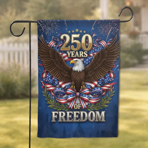 Bald Eagle American Flag USA 250th Anniversary Independence Day for Veterans Garden Flag