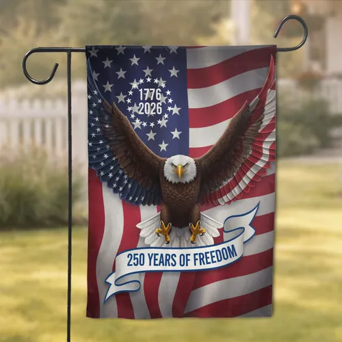 Bald Eagle American Flag 1776-2026 - USA 250th Anniversary Independence Day Garden Flag