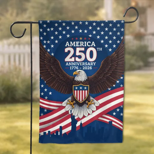 Bald Eagle American Shield Statue of Liberty - USA 250th Anniversary 1776-2026 Garden Flag