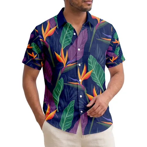 Bird of Paradise Tropical Flowers Leaves - Tropical Lifestyle Home Decor Gift Hawaiian Shirt