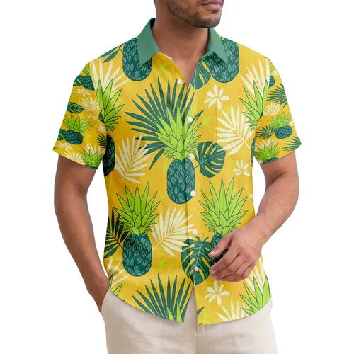 Pineapple Palm Fronds Tropical Leaves Lush Foliage - Home Decor Gift for Tropical Home Hawaiian Shirt