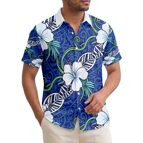 Hibiscus Tribal Geometric Flowers Tropical Leaves - Home Decor Gift Hawaiian Shirt