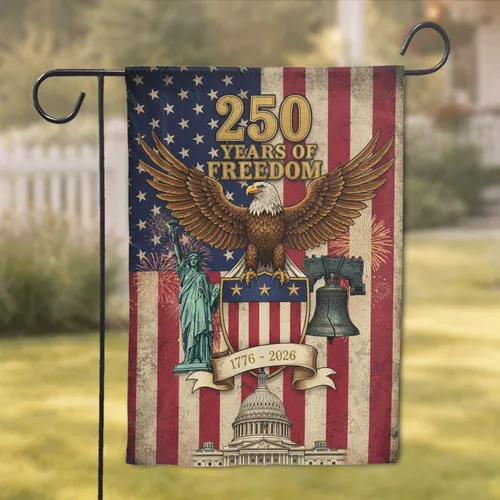 Bald Eagle American Flag 1776-2026 - USA 250th Anniversary Gift for Veterans Garden Flag