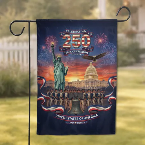 Liberty Capitol Bald Eagle 250th Anniversary 1776-2026 - American History Celebration Garden Flag