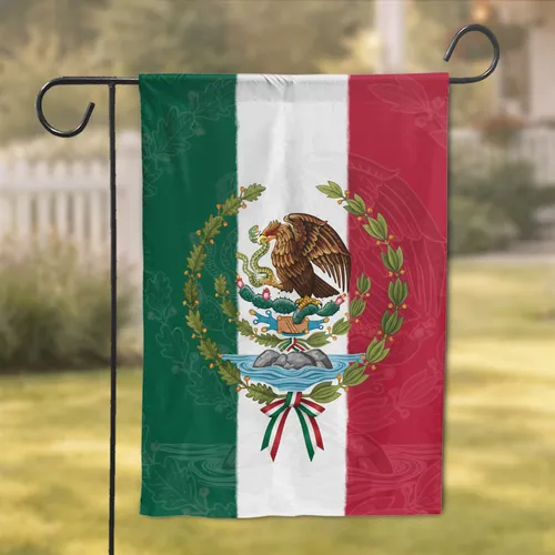 Mexican Coat of Arms Golden Eagle Cactus Serpent Home Decor Gift for Mexican Heritage Garden Flag