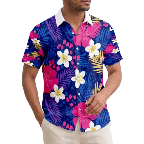 Hibiscus Plumeria Palm Fronds Tropical Island - Home Decor Gift for Island Living Hawaiian Shirt