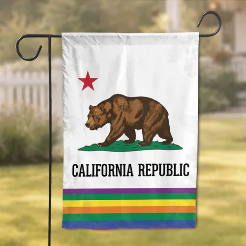 California Republic Grizzly Bear Star - Home Decor Gift for Californians Garden Flag