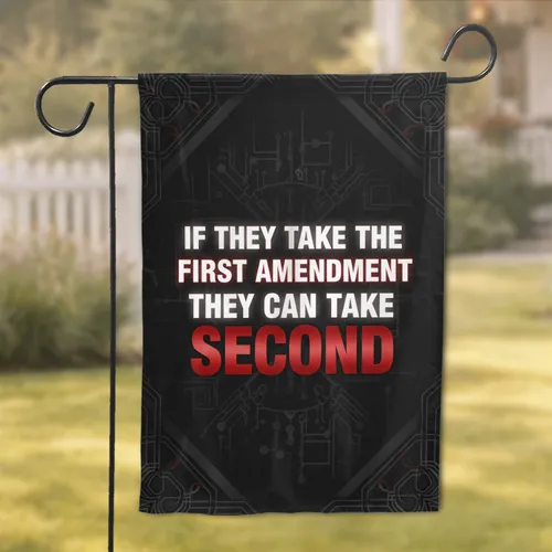 First Amendment Second Amendment Freedom Text - Patriotic Home Decor Gift Garden Flag