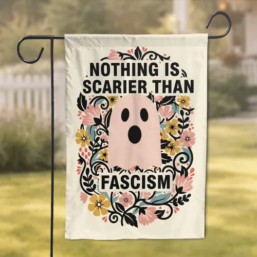 Ghost Anti-Fascism Flowers Leaves Berries - Human Rights Social Justice Activist Gift Garden Flag