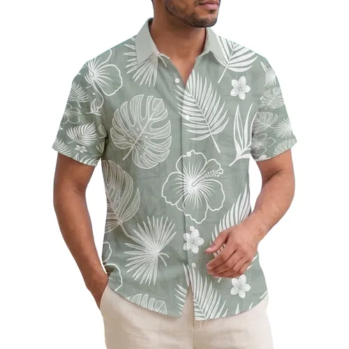 Tropical Palm Fronds Fan Palm Monstera Hibiscus Floral - Home Decor Gift Hawaiian Shirt