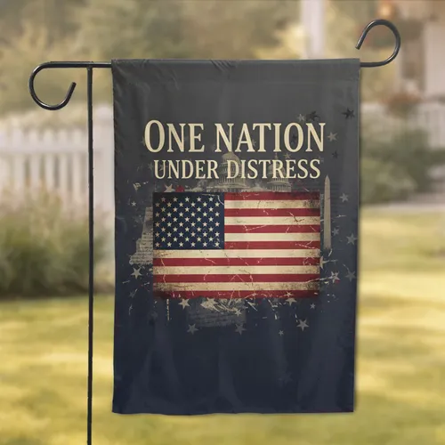 One Nation Under Distress American Flag Patriotic Home Decor Gift Garden Flag