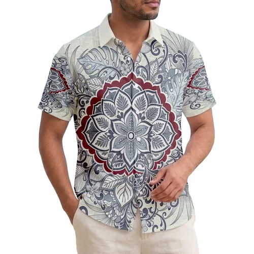 Mandala Paisley Plumeria Palm Monstera Tropical Leaf - Home Decor Gift Hawaiian Shirt