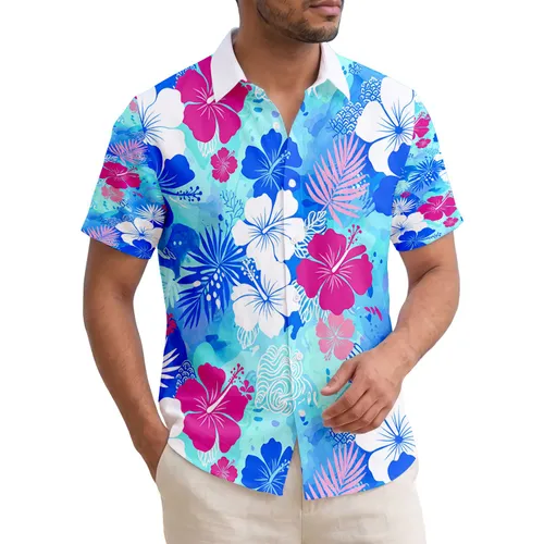 Hibiscus Flowers Tropical Palm Fronds Monstera Leaves - Island Lifestyle Home Decor Gift Hawaiian Shirt