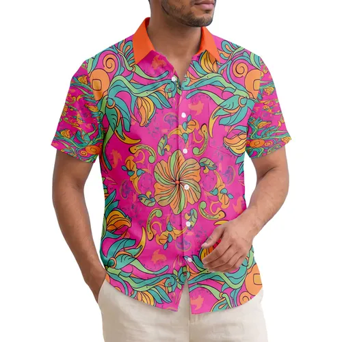 Elaborate Swirling Paisley Plumeria Hibiscus Tropical Botanical Leaves - Boho Lifestyle Home Decor Gift Hawaiian Shirt