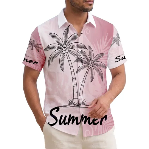 Palm Trees Summer Waves Tropical - Beach Vacation Lifestyle Hawaiian Shirt