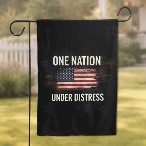 American Flag One Nation Under Distress - Patriotic Home Decor Gift Garden Flag