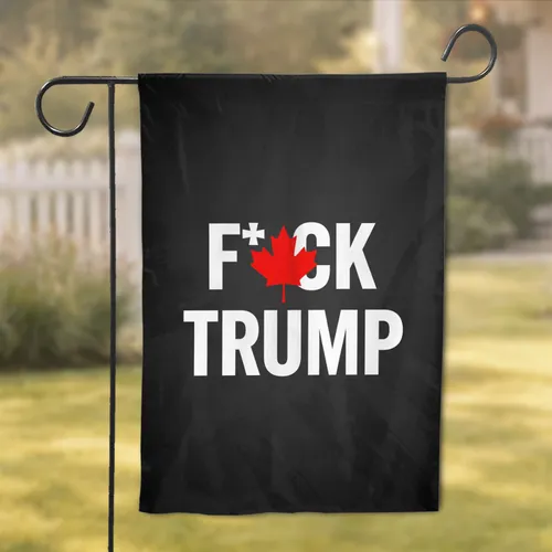 "F*CK TRUMP" Red Maple Leaf Political Statement - Activist Support Gift Garden Flag