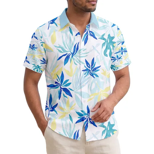 Dense Island Tropical Leaves Floral Shapes - Summer Vacation Beach Holiday Home Decor Gift Hawaiian Shirt