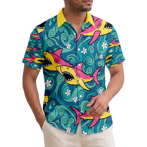 Sharks Water Currents Hawaiian Beach Vacation Island Lifestyle Shark Lover Gift Hawaiian Shirt