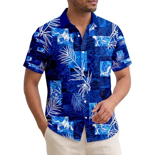 Ocean Current Volcanic Rock Wave Palm Fronds Bamboo Light Refraction - Home Decor Gift Hawaiian Shirt