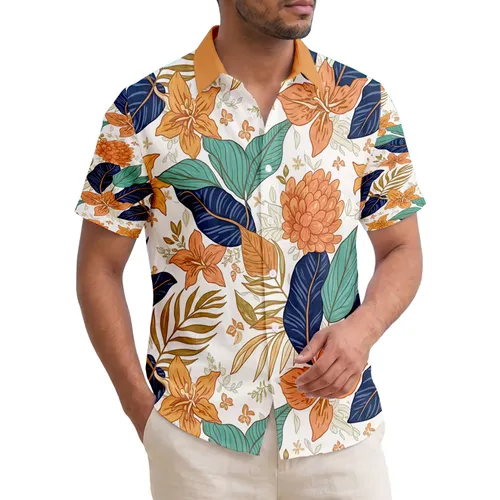 Tropical Elephant Ear Leaves Protea Flowers – Hawaiian Tropical Home Decor Gift Hawaiian Shirt