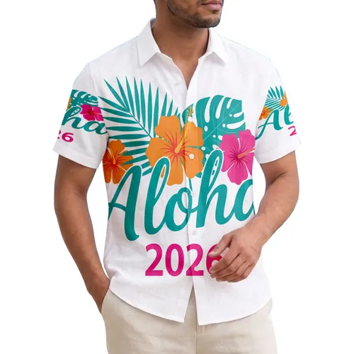 Aloha 2026 Hibiscus Palm Frond - Vacation Keepsake Gift for Travelers Hawaiian Shirt