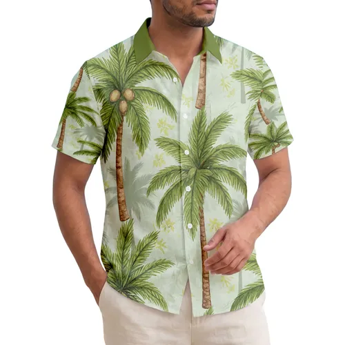 Tropical Palm Trees Lush Fronds Silhouettes - Everyday Tropical Vacation Gift Hawaiian Shirt