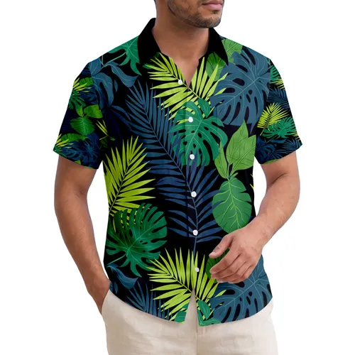 Dense Layered Palm Fronds Monstera Leaves Tropical Foliage - Island Vacation Home Decor Gift Hawaiian Shirt