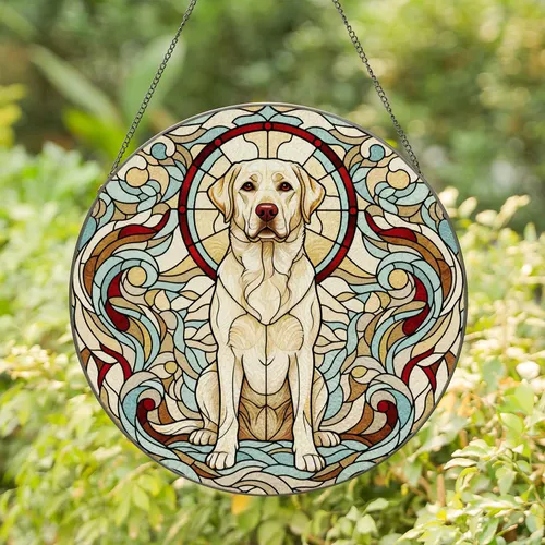 Labrador Retriever Stained Glass Mosaic - Home Decor Gift for Dog Lovers Stained Glass Suncatcher