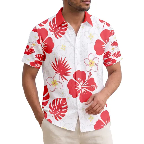 Bold Hibiscus Plumeria Monstera Palm Tropical Leaves - Home Decor Gift for Garden Lover Hawaiian Shirt