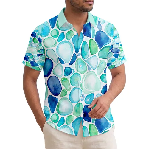 Beach Pebbles Sea Glass Tropical Ocean - Coastal Lifestyle Gift for Beach Lover Hawaiian Shirt