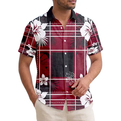 Tartan Plaid Tropical Hibiscus Monstera Palm Plumeria Pineapple - Island Lifestyle Gift Hawaiian Shirt