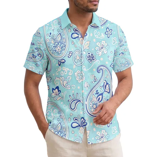 Paisley Teardrop Floral Botanical Curled Tendrils Scrolling Leaves - Tropical Lifestyle Gift Hawaiian Shirt
