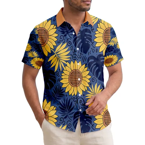 Sunflowers Tropical Leaves Polynesian Accents - Tropical Lifestyle Home Decor Gift Hawaiian Shirt