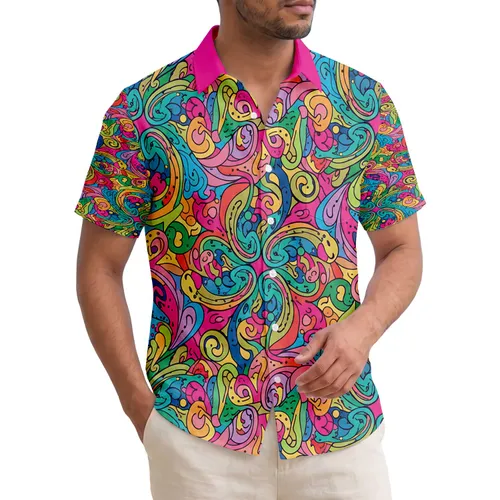 Floral Leaves Paisley Heart Shapes - Boho Lifestyle Home Decor Gift Hawaiian Shirt