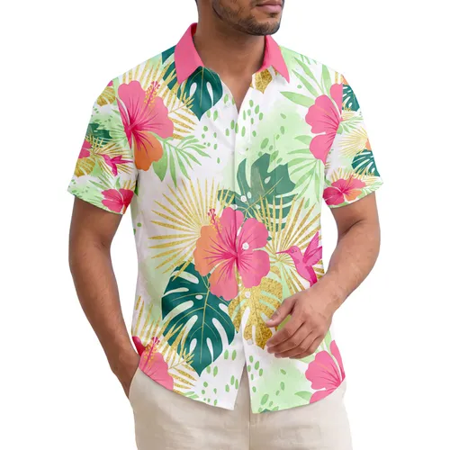 Hibiscus Monstera Leaves Hummingbird - Wildlife Lover Home Decor Gift Hawaiian Shirt