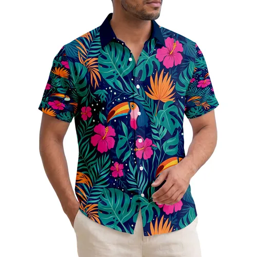 Toucan Monstera Fan Palm Hibiscus Tropical Foliage - Tropical Home Decor Gift Hawaiian Shirt