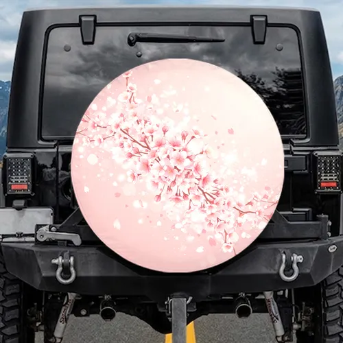 Soft Pink Blush Ethereal Cherry Blossom Floral Arrangement - Spring Decor Gift Spare Tire Cover