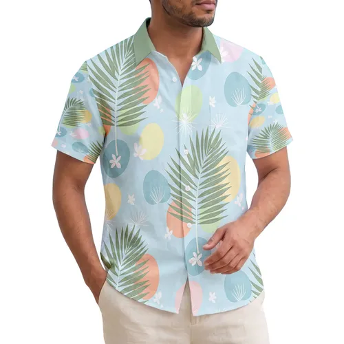 Hawaiian Tropical Palm Fronds Sunbeams - Island Vacation Travel Essential Hawaiian Shirt