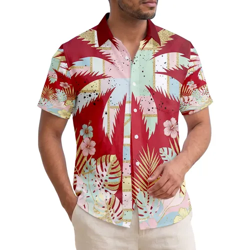 Palm Tree Monstera Hibiscus Flowers - Tropical Lifestyle Home Decor Gift Hawaiian Shirt