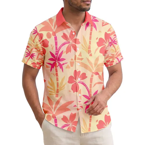Palm Trees Tropical Flowers Leaves - Summer Vacation Home Decor Gift Hawaiian Shirt